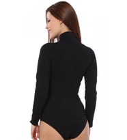 Akbeniz Bayan Uzun Kol  Boğazlı Çıtçıtlı Body 260