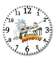 Rick and Morty Müzik Karoeke Duvar Saati Bombeli Gercek Cam