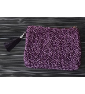 Glory El Örgüsü Clutch Çanta (Mor)