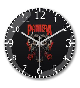 Banda Pantera Duvar Saati Bombeli Gercek Cam