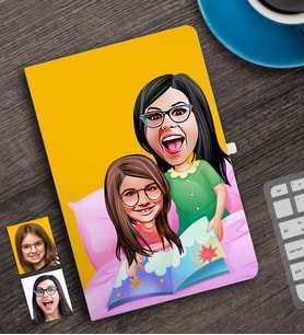 BK Gift Kişiye Özel Anne Kız Karikatürlü Defter-3