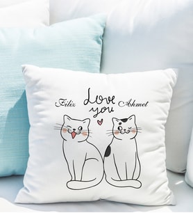 Kişiye Özel Sevgili Kedi Yastığı