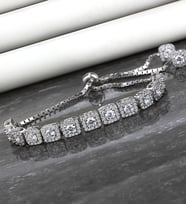 Else Silver Kare Taşlı Asansörlü Gümüş Bileklik