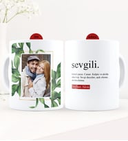 BK Gift Kişiye Özel Fotoğraflı Sevgili Anlamı Beyaz Kupa Bardak - 1