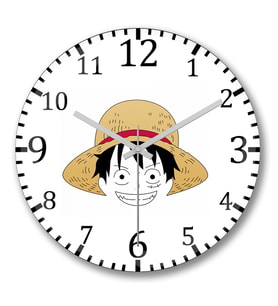 Luffy- One Piece Duvar Saati Bombeli Gercek Cam