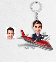 BK Gift Kişiye Özel Bay Uçuş Görevlisi Host Karikatür Anahtarlık  1