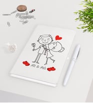BK Gift Kişiye Özel Sevgililer Günü Beyaz Defter Kalem Seti-109