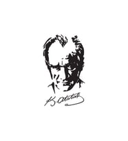 İmzalı Atatürk Silüet Oto Sticker 17 cm x 30 cm