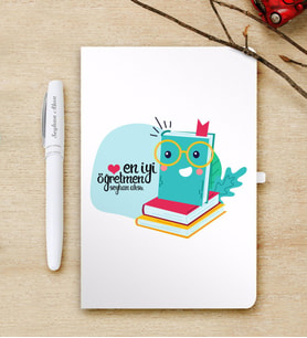 BK Gift Kişiye Özel En İyi Öğretmen Beyaz Defter ve Kalem Hediye Seti-9