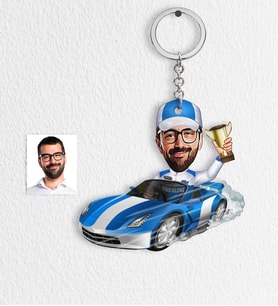 BK Gift Kişiye Özel Bay Rallici Karikatür Anahtarlık  1