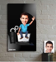 BK Gift Kişiye Özel Bay Bilgisayar Mühendisi Karikatür Ahşap Tablo - 1