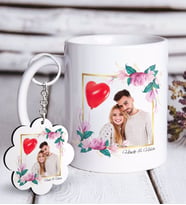BK Gift Kişiye Özel İsimli Fotoğraflı Beyaz Kupa ve Anahtarlık Hediye Seti-30 (Model 1)