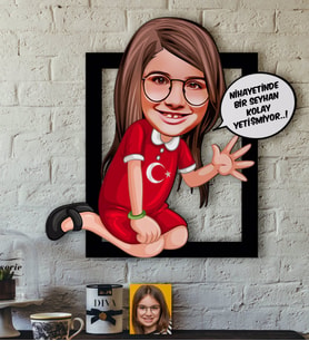 BK Gift Kişiye Özel Kız Çocuk Kolay Yetişmiyor Karikatürlü 3D Ahşap Tablo-3