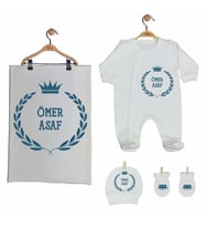Pia Baby GL 2008 İsme Özel Taçlı Battaniye Tulum Set