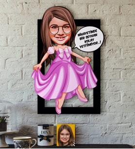 BK Gift Kişiye Özel Kız Çocuk Kolay Yetişmiyor Karikatürlü 3D Ahşap Tablo-4
