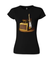 Fender and the Rock 'n Roll Siyah Bayan Tshirt