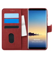 Microsonic Samsung Galaxy Note 8 Kılıf Fabric Book Wallet Kırmızı