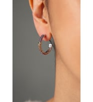 Elika Silver Kadın Renkli Taşlı Halka Model Küpe (STD)