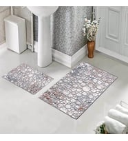 Banyo Halısı Ikili Klozet Takımı Kaymaz Tabanlı (60 xm x 100 cm + 40 cm x 60 cm) 