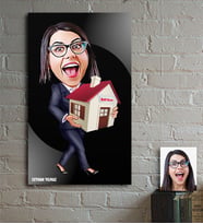 BK Gift Kişiye Özel Bayan Gayrimenkul Danışmanı Karikatür Ahşap Tablo - 2