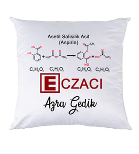 Biresimden Eczacıya Hediye İsimli Kişiye Özel Yastık