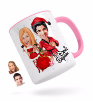 BK Gift Kişiye Özel Yeni Yıl Sevgililer Karikatürlü Pembe Kupa Bardak-5