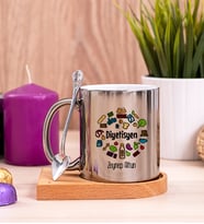 Diyetisyen Ahşap Altlıklı Silver Kupa Bardak