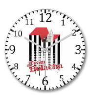 Team Bolacha Duvar Saati Bombeli Gercek Cam