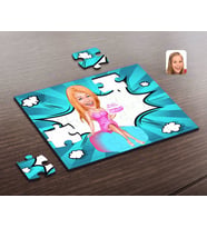 BK Gift Kişiye Özel Kadın Doğum Günü Karikatürlü Ahşap Puzzle-2