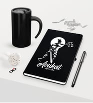 BK Gift Kişiye Özel Avukat Temalı Siyah Defter Kalem ve Termos Mug Seti - 15 (Model 1)