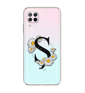 Papatya Harf Tasarım Süper Şeffaf Silikon Telefon Kılıfı Huawei P40 Lite Ş-Harfi