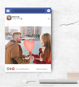 BK Gift Kişiye Özel Facebook Kanvas Tablo 50x70