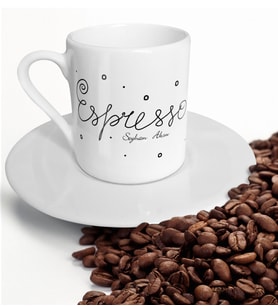 BK Gift Kişiye Özel Espresso Kahve Fincanı-3 (Beyaz)