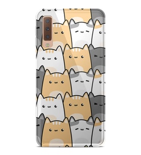 Kılıfland Samsung Galaxy A7 2018 Kılıf Silikon Resimli Kapak Pretty Cats Stok 1179