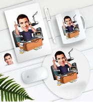 BK Gift Kişiye Özel Bay Radyocu Karikatürlü Defter Kalem Kupa Mouse Pad Seti (Model 1)