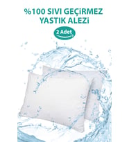 SUVAY Su Sıvı Geçirmez Yastık Alezi Pamuklu Fermuarlı Terletmeyen Yastık Koruyucu Kılıf 2 Adet (Beyaz)