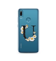 Papatya Harf Tasarım Süper Şeffaf Silikon Telefon Kılıfı Huawei Y6 Prime (2019) 