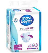 Mavi Beyaz Ped Emici Külot Hasta Bezi Large Büyük (30 Adet)