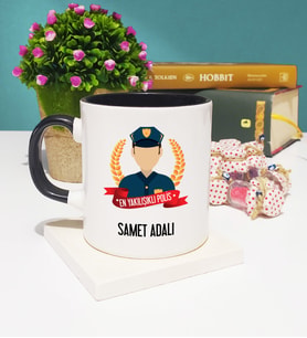 Erkek Polise En Yakışıklı Polis Kupa Bardak Siyah