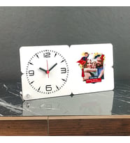 Babaya Hediye Fotoğraflı Ahşap Masa Saati
