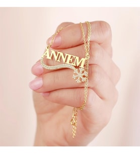 925 Ayar Gümüş Kartanesi Annem Kolye