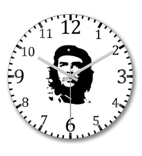 Che Guevara Duvar Saati Bombeli Gercek Cam