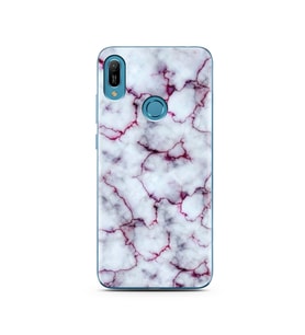 Mor Mermer Tasarımlı Süper Şeffaf Silikon Telefon Kılıfı Huawei Y6 Prime (2019)