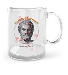 BK Gift Kişiye Özel Felsefe Öğretmeni Cam Kupa Bardak  2