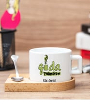 Gıda Teknikerine Hediye Ahşap Altlıklı Fincan