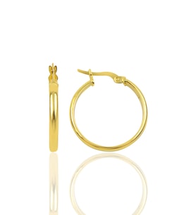 Söğütlü Silver Gümüş 24 mm altın rengi halka küpe