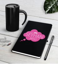 BK Gift Kişiye Özel Canım Babam Siyah Defter Kalem Termos Mug Seti-2 (Model 1)