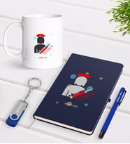 BK Gift Kişiye Özel Hemşire Temalı Lacivert Defter Kalem Kupa 32gb USB Bellek Hediye Seti-3 (Model 1)