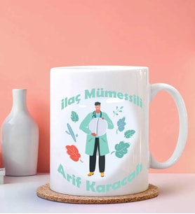Kişiye Özel İlaç Mümessili Tasarımlı Beyaz Kupa