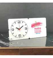 Beden Eğitimi Öğretmenine Hediye Ahşap Masa Saati 002